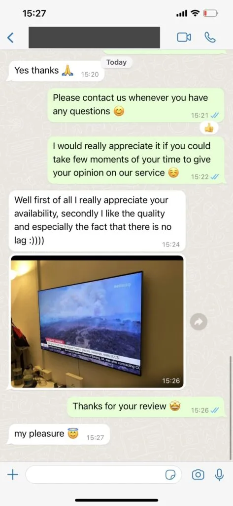 WhatsApp live activation confirmation screenshot